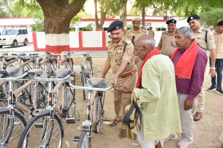 66 ग्राम चौकीदारों को पुलिस अधीक्षक ने साईकिल देकर सूचना तंत्र किया मजबूत