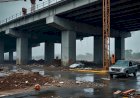फ्लाईओवर ब्रिज का स्लैब गिरा,शिवपुरी में 80 करोड़ रुपये की लागत से बन रहे पुल का हिस्सा गिरा; 6 मजदूर घायल