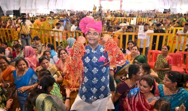 लव जिहाद और नशे के खिलाफ लड़ाई को समर्पित विश्व का सबसे बड़ा 'नरेला रक्षाबंधन महोत्सव',  नरेला रक्षाबंधन महोत्सव: पहले दिन मंत्री  सारंग को 24 हज़ार 211 बहनों ने बांधी राखी