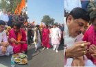 हिंदू एकता पदयात्रा में पैदल चले सीएम मोहन यादव, सड़क पर बैठकर खाई पूड़ी-सब्जी,मथुरा में पं. धीरेंद्र शास्त्री  के साथी बने; आज बांके बिहारी मंदिर पर समापन