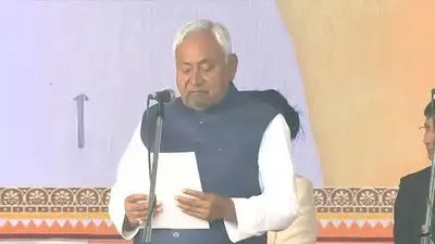 नीतीश कुमार 10वीं बार बने बिहार के मुख्‍यमंत्री, सम्राट चौधरी और विजय सिन्हा ने भी ली शपथ