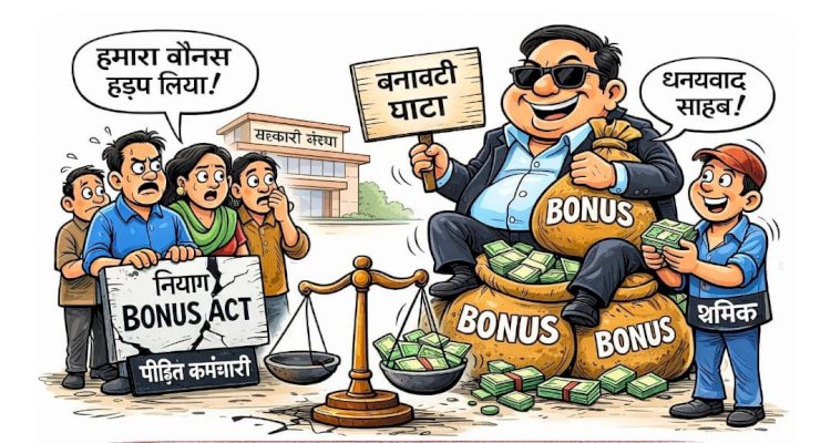 सहकारिता में अफसरशाही की मनमानी उजागर :  घाटा दिखाकर कर्मचारियों का बोनस हड़पा, कानून की खुलेआम अवहेलना