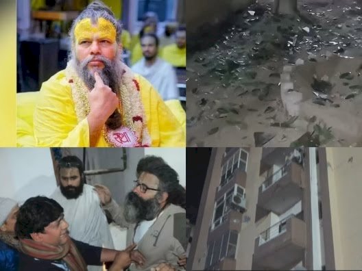 प्रेमानंद जी महाराज के फ्लैट में लगी भीषण आग:धुआं उठा तो लोग बाहर भागे, शीशे तोड़कर आग बुझाई गई,, मची अफरातफरी; लोगों की लगी भीड़