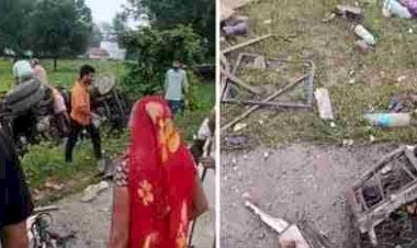 भीषण सड़क हादसा: बल्कर से टक्कर के बाद पलटी बस, 7 की मौत, 17 घायल; घटनास्थल पर मची चीख-पुकार